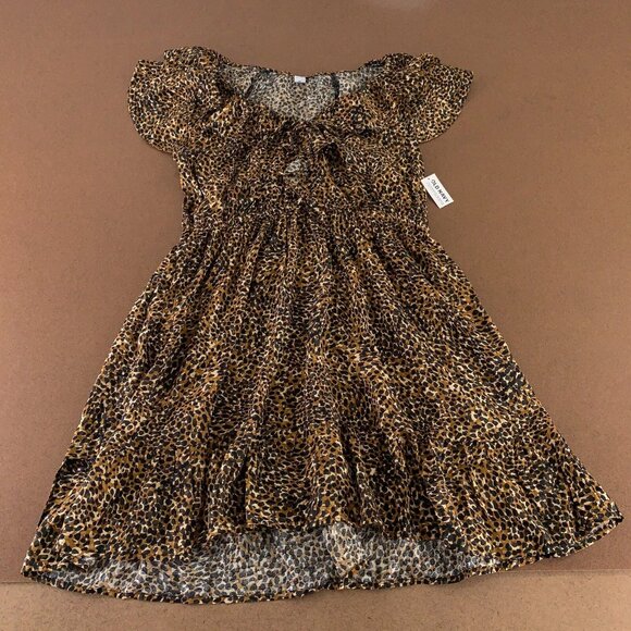 Old Navy Dresses & Skirts - Old Navy Women's Size Large Wild Spots Waist-Defined Ruffle-Trim Mini Dress NWT